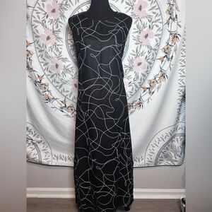 Vintage 90s Uniform John Paul Richard Linen Maxi Dress M